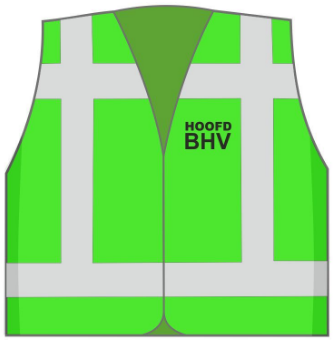 Veiligheidsvest met opdruk Hoofd BHV Groen